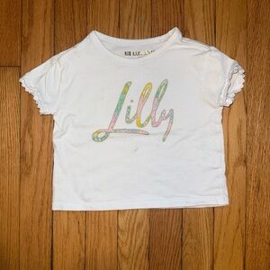 Lilly Pulitzer White Tee with Pastel Script